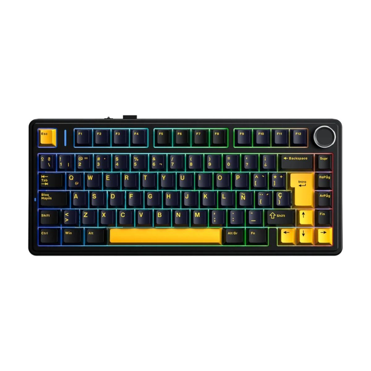 Teclado Aula F75 Wireless 75% Switch Reaper Español - Black/Yellow